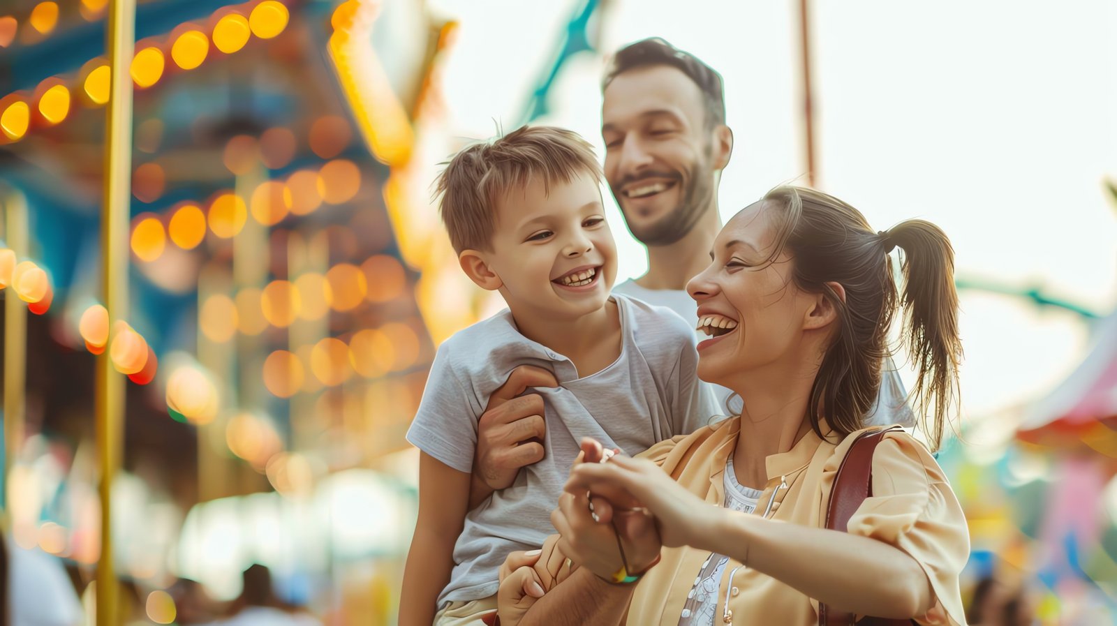 Família do grupo aproveitando o parque