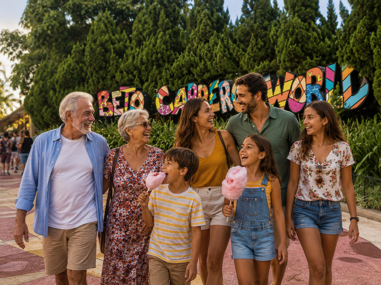 Família sorrindo no Beto Carrero World
