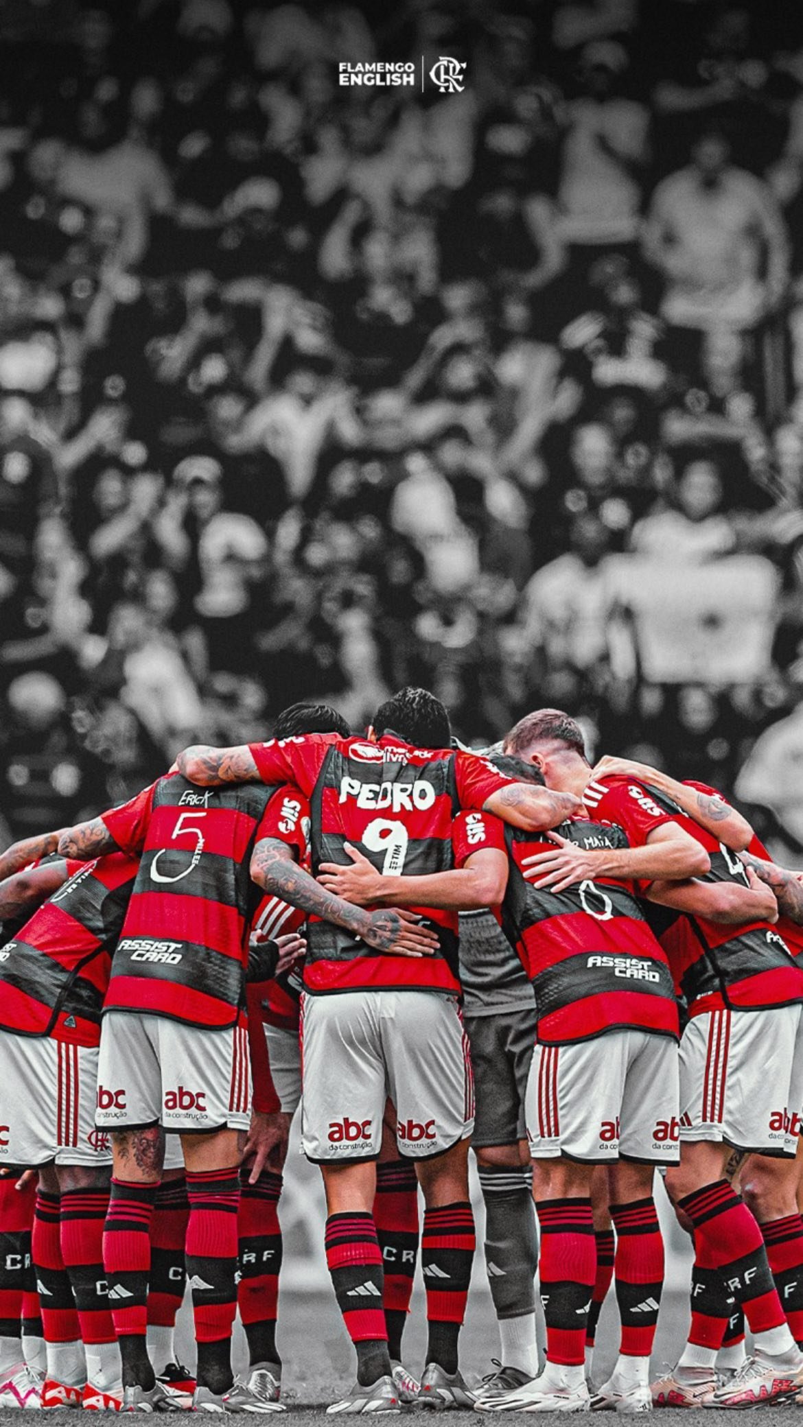 Elenco do Flamengo reunido antes da partida no Maracanã