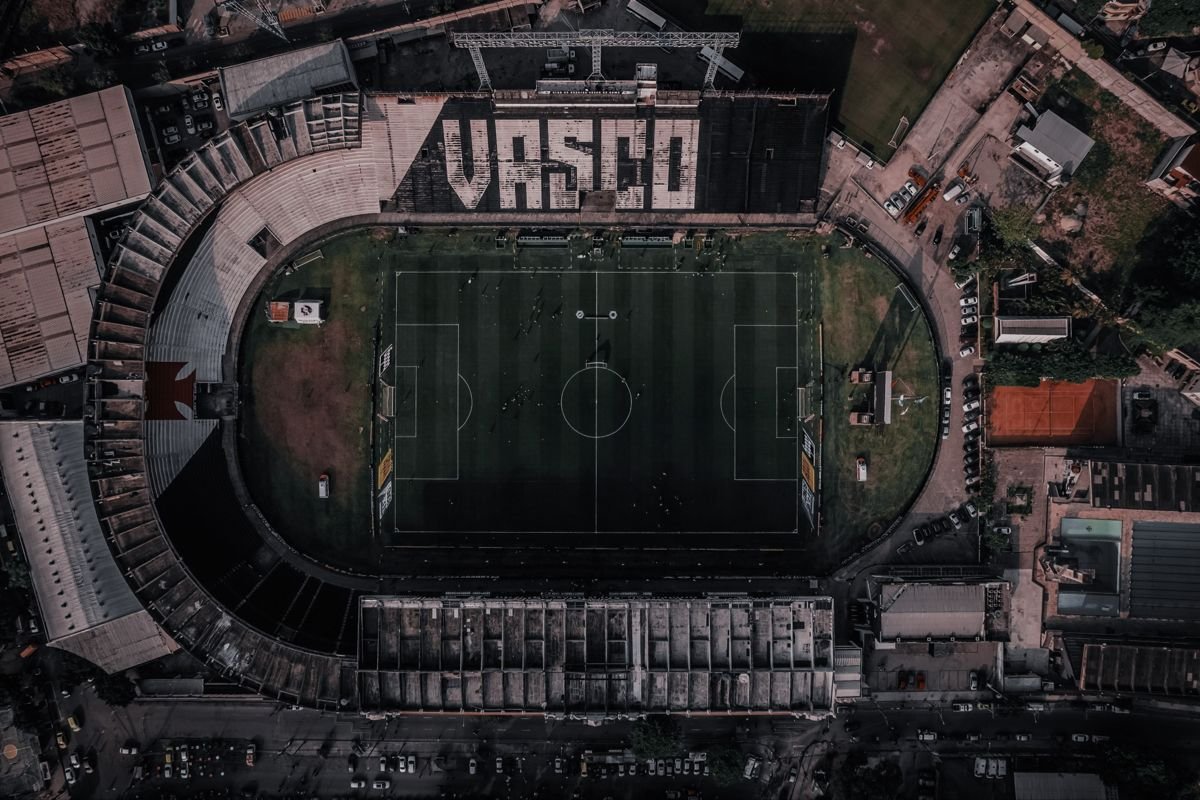 Vista aérea do estádio de São Januário no Rio de Janeiro